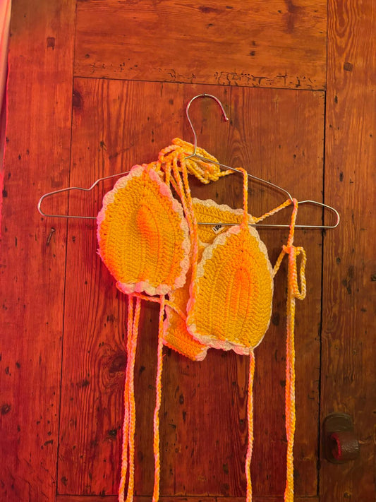 Knitted Yellow Bikini Set