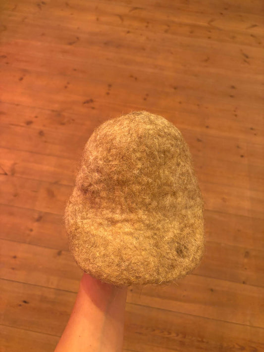 Handmade felted beige hat